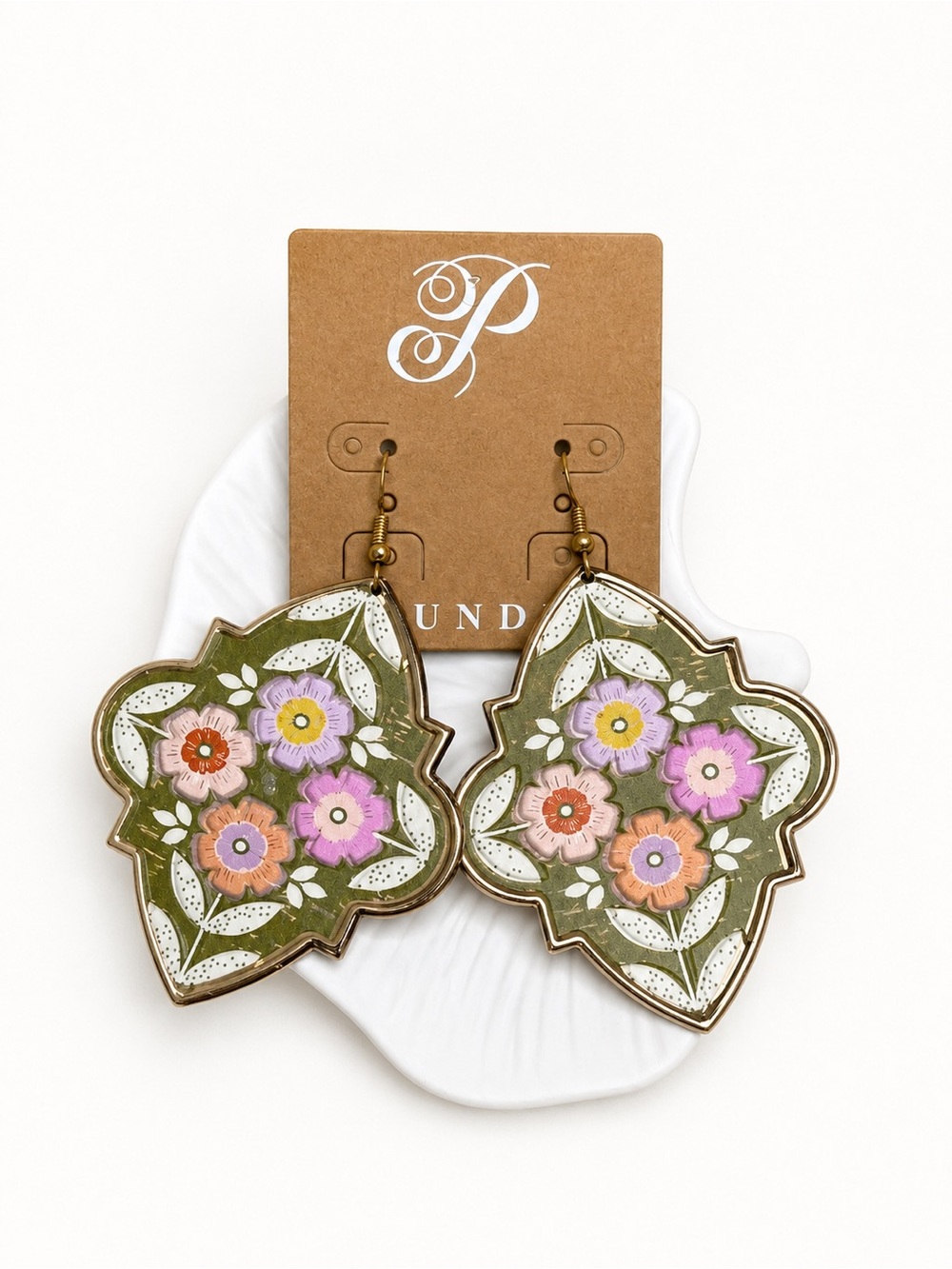 🌸 Floral Statement Earrings | Boho Garden Flower Dangle Earrings Gold Tone